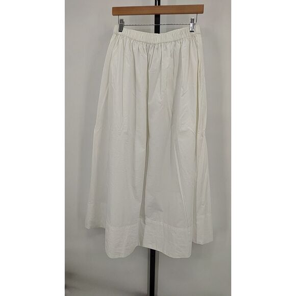 Quince Womens Organic Cotton Poplin A-Line Maxi Skirt Classic White Basic XS - Picture 3 of 3
